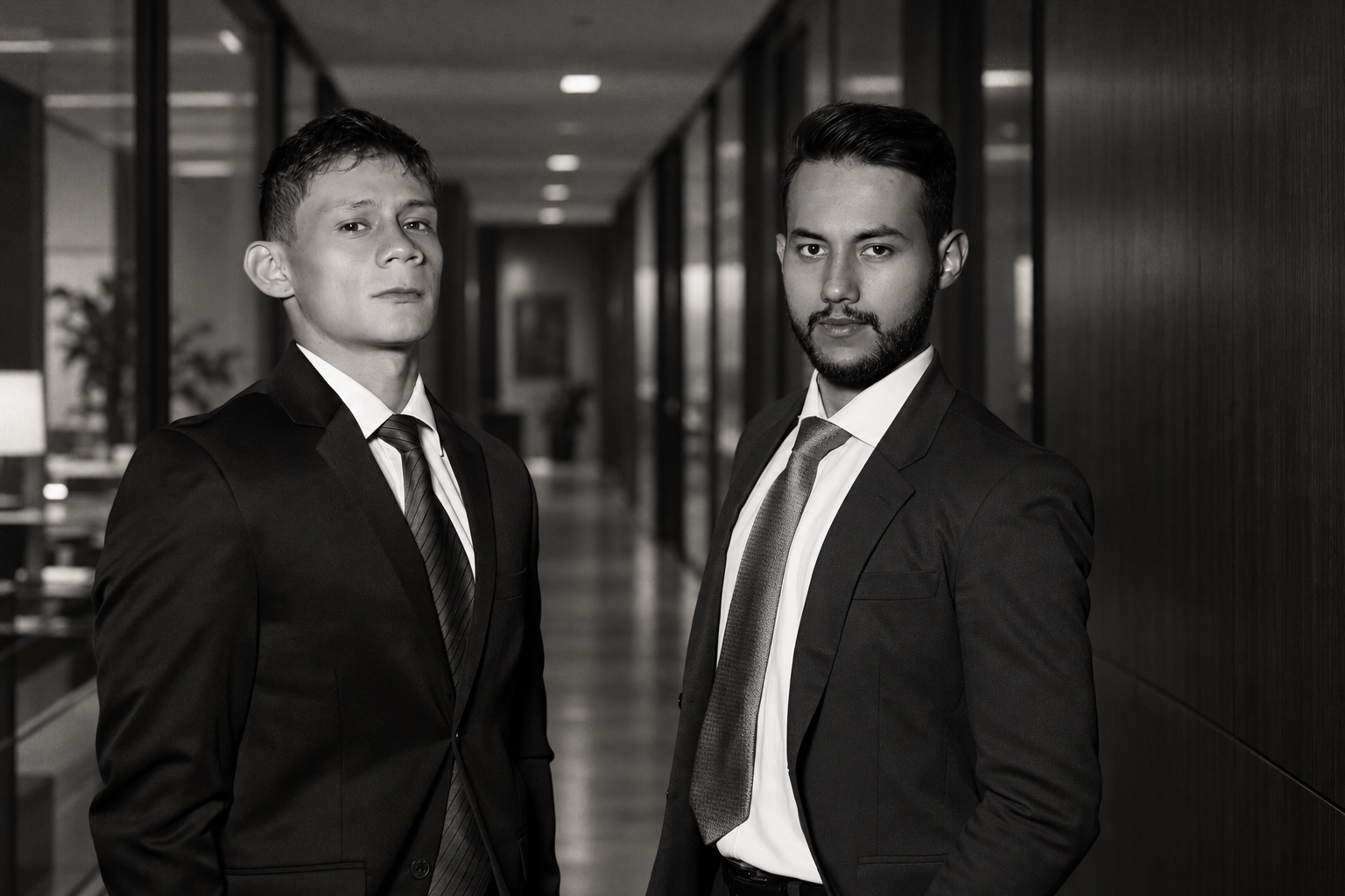 Kevin Alejandro Bonilla Moreno y Martín Esteban González Núñez en un pasillo
